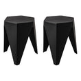 Load image into Gallery viewer, ArtissIn Set of 2 Puzzle Stool Plastic Stacking Bar Stools Dining Chairs Kitchen Black
