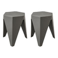 Load image into Gallery viewer, ArtissIn Set of 2 Puzzle Stool Plastic Stacking Bar Stools Dining Chairs Kitchen Grey
