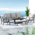 Load image into Gallery viewer, Gardeon 5PCS Outdoor Furniture Setting Table Chair Set Aluminium Sofa 7-Seater
