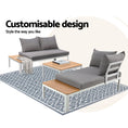 Load image into Gallery viewer, Gardeon Outdoor Sofa Set 4 Seater Corner Modular Lounge Setting Aluminium White
