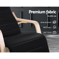 Load image into Gallery viewer, Artiss Fabric Rocking Armchair with Adjustable Footrest - Black
