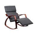 Load image into Gallery viewer, Artiss Fabric Rocking Armchair with Adjustable Footrest - Charcoal
