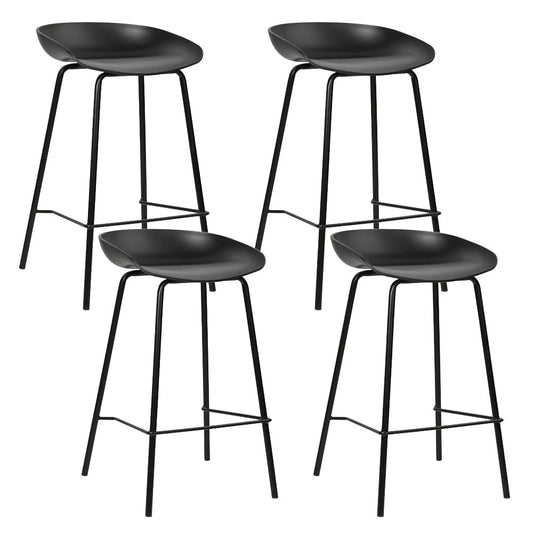Emily Set of 4 Metal Bar Stools - Black