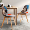 Load image into Gallery viewer, Artiss Set of 2 Retro Beech Fabric Dining Chair - Multi Colour

