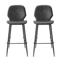 Load image into Gallery viewer, Emily Set of 2 Bar Stools Kitchen Stool Barstool Dining Chairs Leather Black Kingsley
