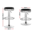 Load image into Gallery viewer, Artiss Set of 2 Backless PU Leather Bar Stools - Black and Chrome
