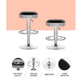 Load image into Gallery viewer, Artiss Set of 2 Backless PU Leather Bar Stools - Black and Chrome
