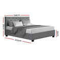 Load image into Gallery viewer, Artiss Bed Frame Double Size Gas Lift Grey VILA
