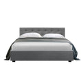 Load image into Gallery viewer, Artiss Bed Frame Double Size Gas Lift Grey VILA
