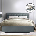 Load image into Gallery viewer, Artiss Bed Frame Queen Size Gas Lift Grey VILA
