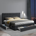 Load image into Gallery viewer, Artiss Bed Frame King Size with 4 Drawers Charcoal AVIO
