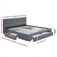 Load image into Gallery viewer, Artiss Bed Frame King Size with 4 Drawers Grey AVIO
