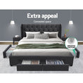 Load image into Gallery viewer, Artiss Bed Frame King Size with 4 Drawers Charcoal MILA
