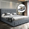 Load image into Gallery viewer, Artiss Bed Frame Queen Size Gas Lift Grey TIYO
