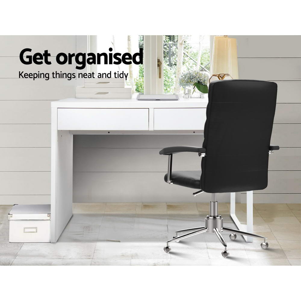 Emily Metal Desk with 2 Drawers - White