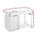 Load image into Gallery viewer, Artiss Metal Desk With Storage Cabinets - White
