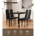 Load image into Gallery viewer, Artiss Dining Chairs and Table Dining Set 4 Chair Set Of 5 Wooden Top Black
