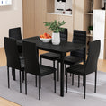 Load image into Gallery viewer, Artiss Dining Chairs and Table Dining Set 6 Chair Set Of 7 Wooden Top Black
