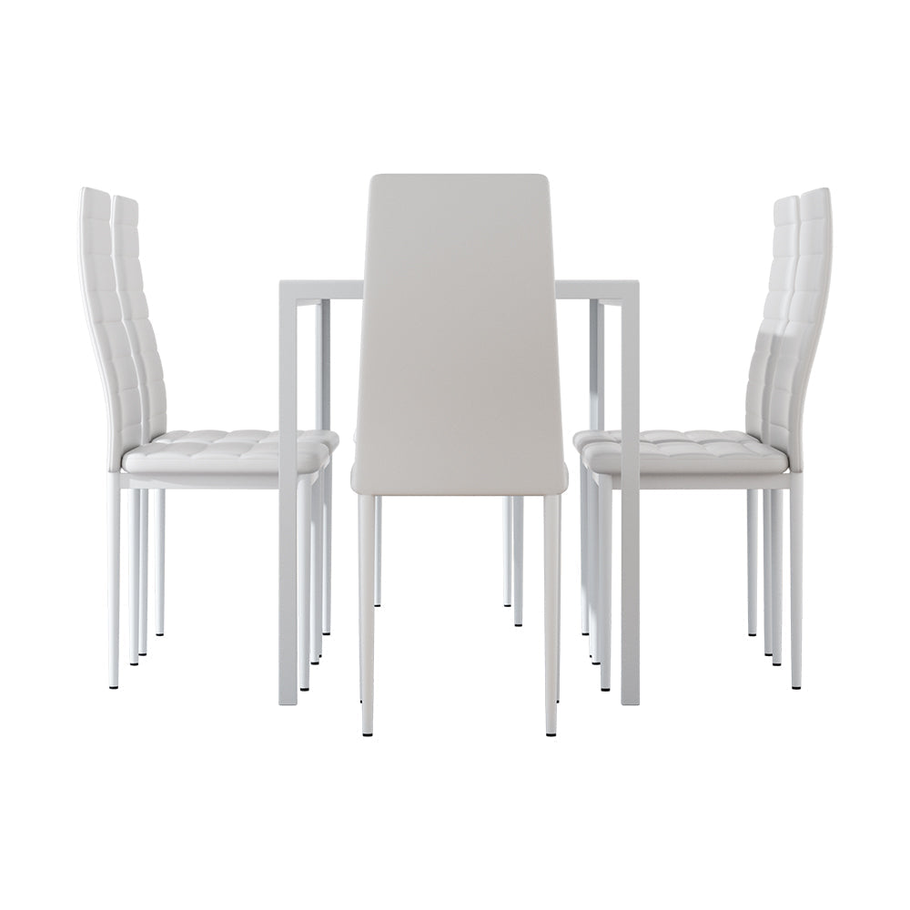 Emily Dining Chairs and Table Dining Set 6 Chair Set Of 7 Wooden Top White
