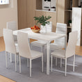 Load image into Gallery viewer, Artiss Dining Chairs and Table Dining Set 6 Chair Set Of 7 Wooden Top White
