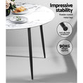 Load image into Gallery viewer, Artiss Dining Table Round Wooden Table With Marble Effect Metal Legs 110CM White
