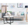 Load image into Gallery viewer, Artiss Coffee Table Marble Effect Side Tables Bedside Round Black Metal 70X70CM
