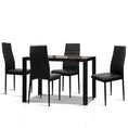 Load image into Gallery viewer, Artiss Astra 5-Piece Dining Table and Chairs Sets - Black
