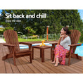 Load image into Gallery viewer, Gardeon 3PC Adirondack Outdoor Table and Chairs Wooden Foldable Beach Chair Brown
