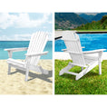 Load image into Gallery viewer, Gardeon 3 Piece Outdoor Adirondack Beach Chair and Table Set - White
