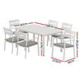 Load image into Gallery viewer, Gardeon 7 Piece Outdoor Dining Set Aluminum Table Chairs 6-seater Lounge Setting
