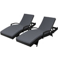 Load image into Gallery viewer, Gardeon Set of 2 Outdoor Sun Lounge Chair with Cushion - Black
