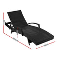 Load image into Gallery viewer, Gardeon Set of 2 Outdoor Sun Lounge Chair with Cushion - Black
