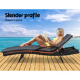 Load image into Gallery viewer, Gardeon Set of 2 Outdoor Sun Lounge Chair with Cushion - Black
