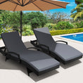 Load image into Gallery viewer, Gardeon Set of 2 Outdoor Sun Lounge Chair with Cushion - Black
