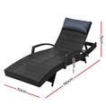 Load image into Gallery viewer, Gardeon Set of 2 Sun Lounge Outdoor Furniture Wicker Lounger Rattan Day Bed Garden Patio Black
