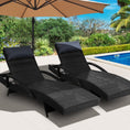 Load image into Gallery viewer, Gardeon Set of 2 Sun Lounge Outdoor Furniture Wicker Lounger Rattan Day Bed Garden Patio Black
