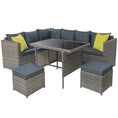 Load image into Gallery viewer, Gardeon Outdoor Furniture Patio Set Dining Sofa Table Chair Lounge Garden Wicker Grey
