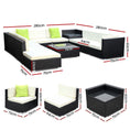 Load image into Gallery viewer, Gardeon 11PC Sofa Set with Storage Cover Outdoor Furniture Wicker
