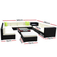 Load image into Gallery viewer, Gardeon 13PC Sofa Set with Storage Cover Outdoor Furniture Wicker
