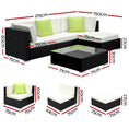 Load image into Gallery viewer, Gardeon 5PC Outdoor Furniture Sofa Set Wicker Garden Patio Pool Lounge
