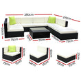 Load image into Gallery viewer, Gardeon 8PC Outdoor Furniture Sofa Set Wicker Garden Patio Pool Lounge
