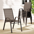 Load image into Gallery viewer, Gardeon 6pcs Outdoor Dining Chairs Stackable Chair Patio Garden Furniture Brown
