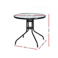 Load image into Gallery viewer, Gardeon Outdoor Dining Table Bar Setting Steel Glass 70CM
