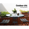 Load image into Gallery viewer, Gardeon Outdoor Dining Table Bar Setting Steel Glass 70CM
