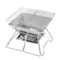 Load image into Gallery viewer, Portable Fire Pit BBQ 2-in-1 Grill Smoker Camping Outdoor Stainless Steel
