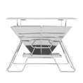 Load image into Gallery viewer, Portable Fire Pit BBQ 2-in-1 Grill Smoker Camping Outdoor Stainless Steel

