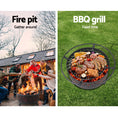 Load image into Gallery viewer, 30" Steel Fire Pit Smoker BBQ Grill Heater Charcoal Wood Portable Outdoor
