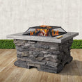 Load image into Gallery viewer, Stone Base Fire Pit BBQ Heater Charcoal Wood Portable Grill Cooking Outdoor
