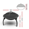 Load image into Gallery viewer, 30" Fire Pit BBQ Portable Foldable Charcoal Grill Smoker Outdoor Camping Garden
