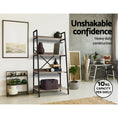 Load image into Gallery viewer, Artiss Bookshelf 4Tier Metal Bookcase Bookshelves Oak Book Shelf Display Storage
